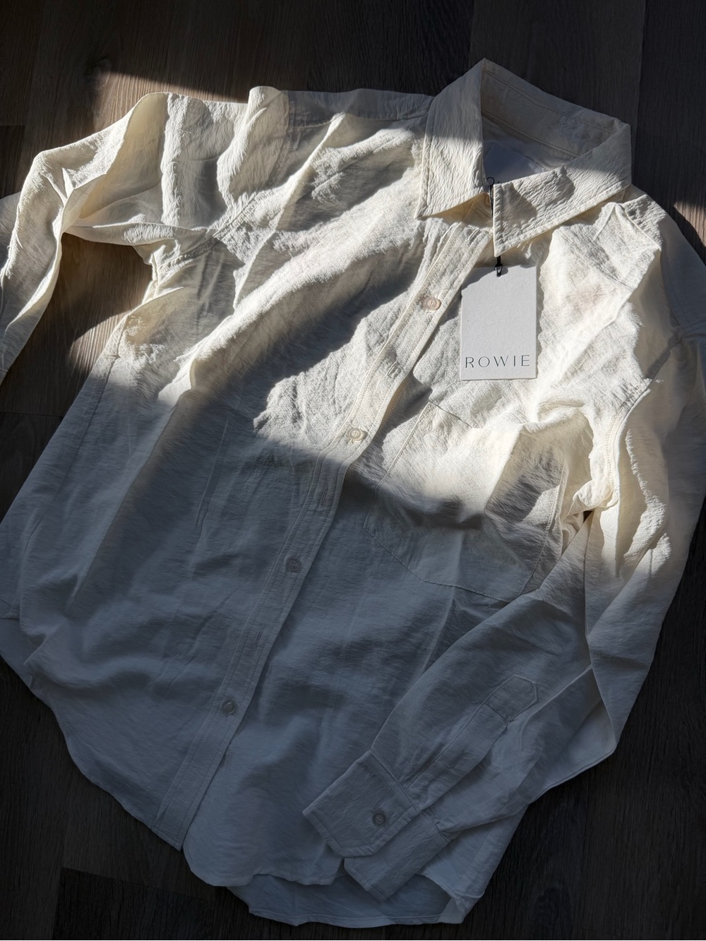 NEW RAMONA SILK LONG SLEEVE SHIRT CRÈME XS Rowie the Label